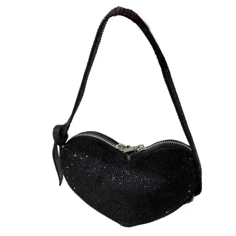 Heart Shaped Shoulder Bag Portable Heart Crossbody Bag Reusable Crossbody Shoulder Purses Multifunctional Mini Ladies Handbags