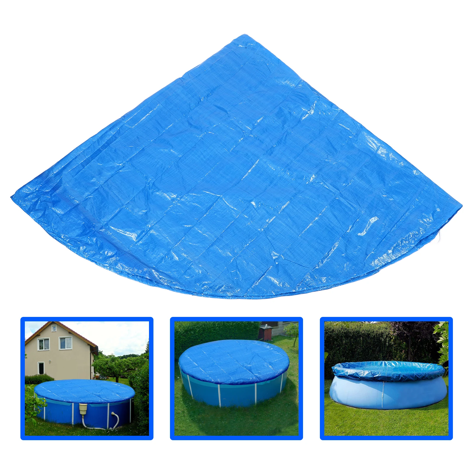 

10-Foot Round Swimming Pool Cover Strong Uv Resistant for Inflatable Frame Pools All Season Dust and Rain Protection Easy