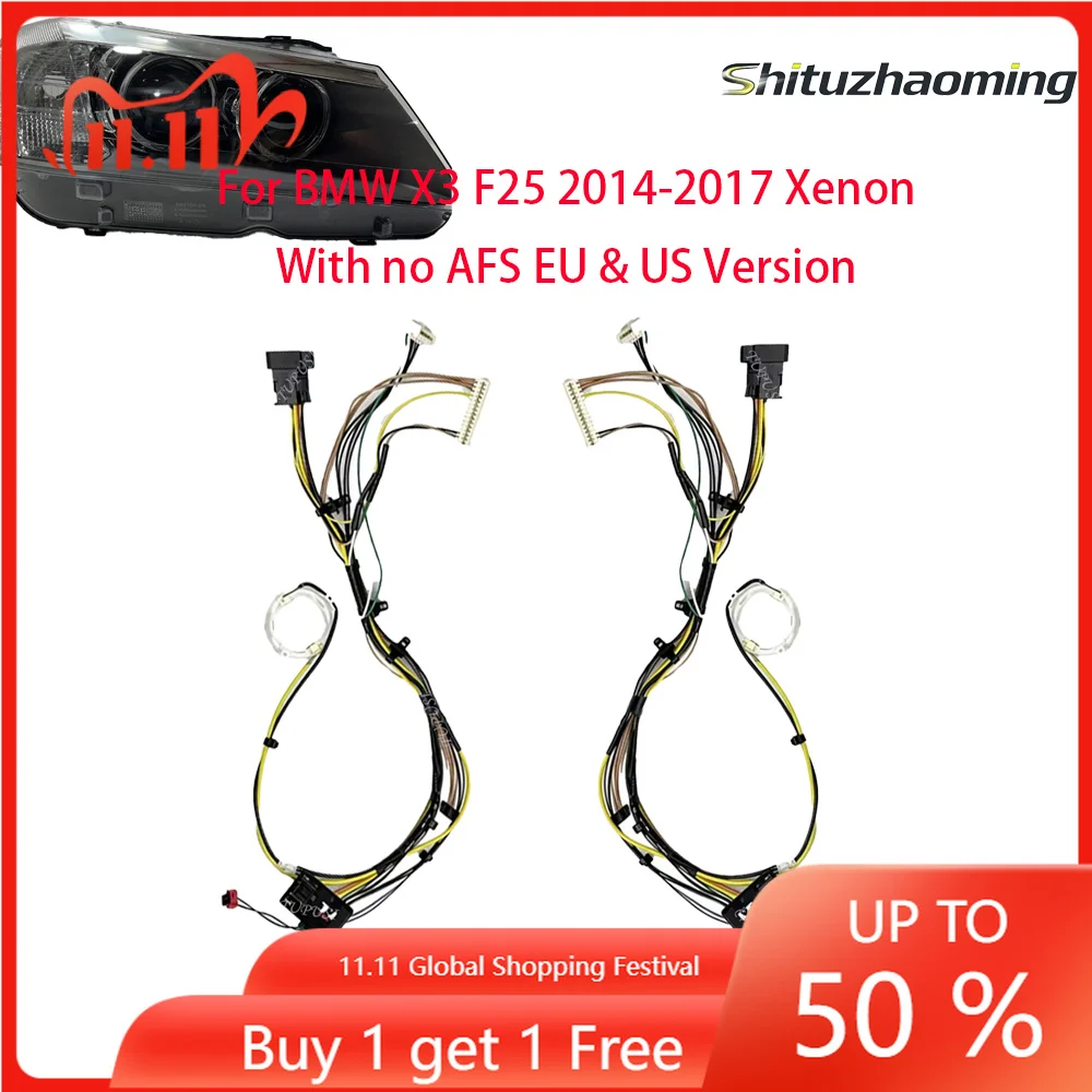 For 2014-17 BMW X3 F25 Xenon with No AFS EU & US Version Headlight Internal Wiring Harness Headlight Wire Plug Assembly Circuit