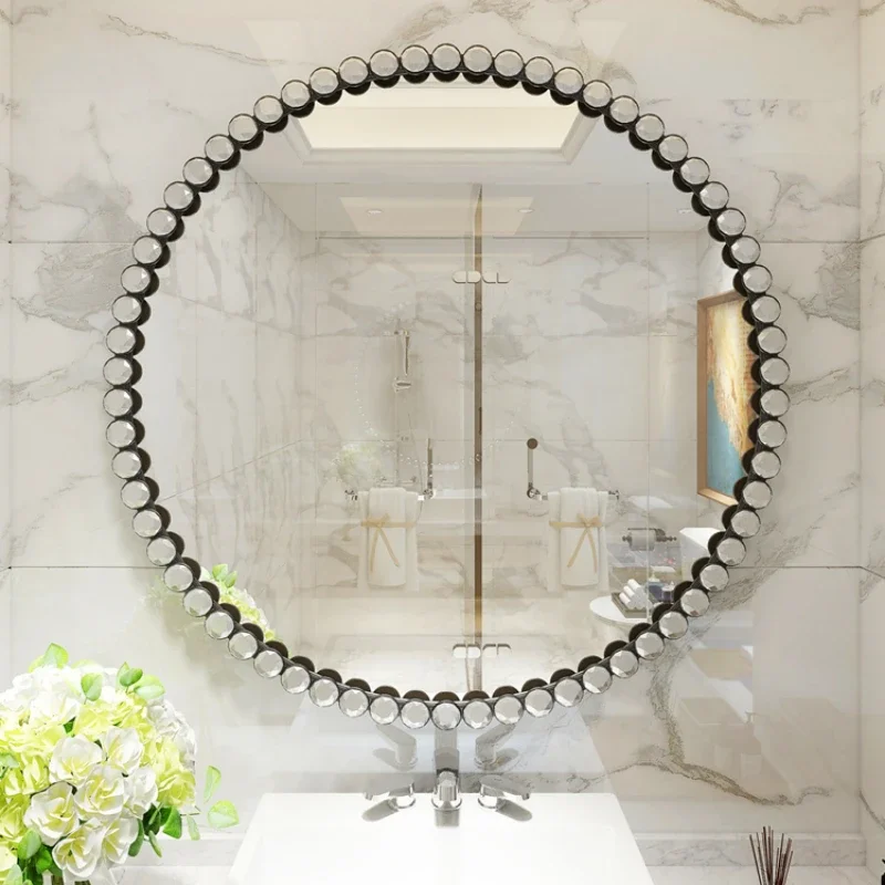 Postmodern  Decorative Mirrors Round Bath Desktop Hairdressing Decorative Mirrors Nordic Toilet Miroir Mural Home Decoration