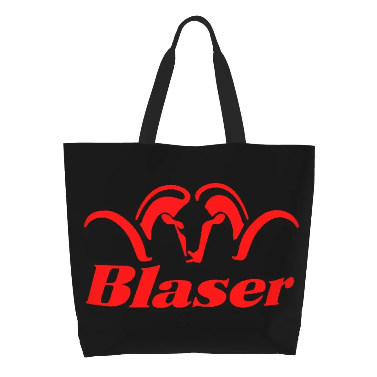 Funny Printing Red Blaser  Gun Tote Shopping Bags Portable Canvas Shoulder Shopper Handbag