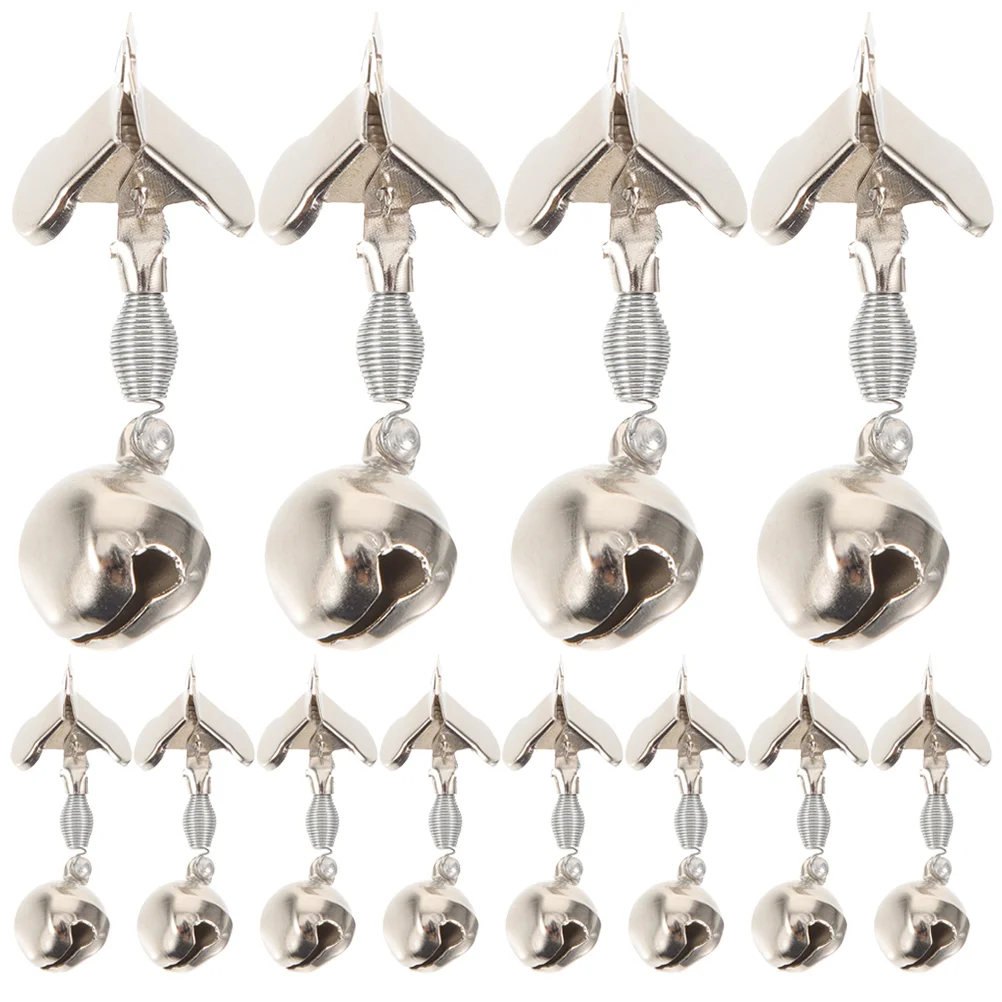 20 Pcs Ring Alarm Metal Bell Fishing Pole Sea Warning Bells Silver Bite Alarms for Poles