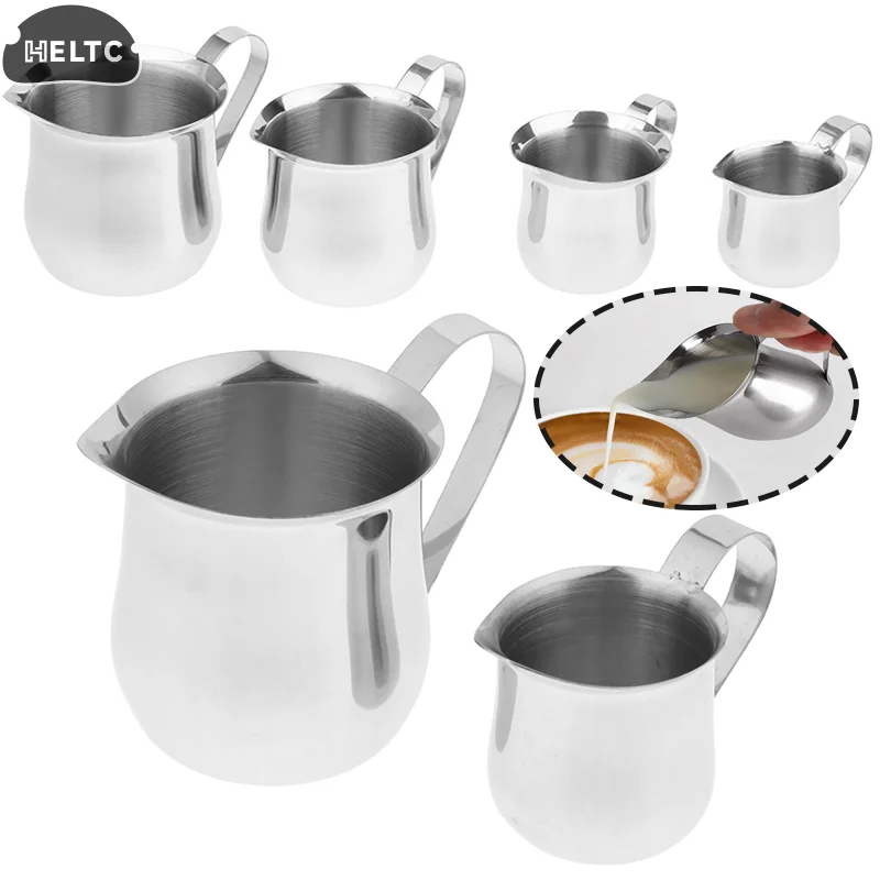 Coffee Milk Frothing Pitcher Cup Kitchen Stainless Steel Creamer Pitchers 60-240ML Measuring Cup With Pouring Spout Coffeeware