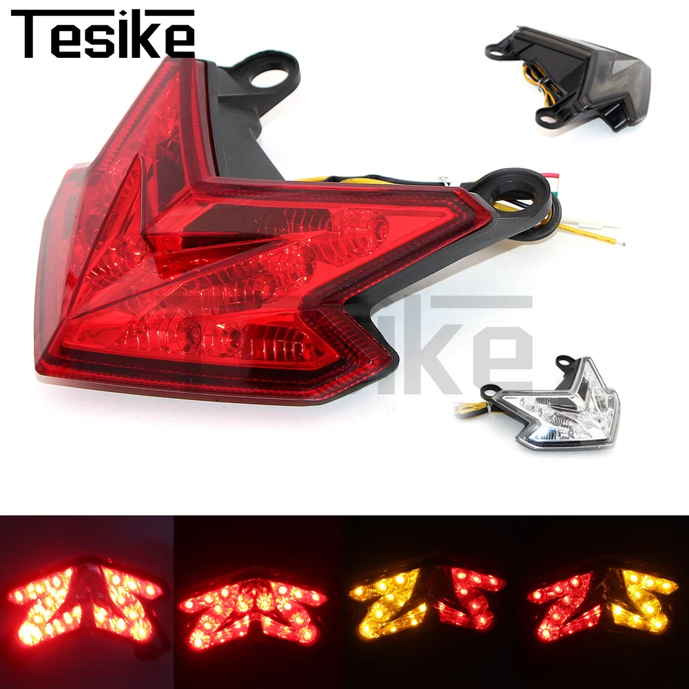 Motorcycle Parts Integrated LED Tail Light with Brake & Turn Signals For Kawasaki Ninja ZX 6R 2013-2018 Z125 2016-2022 Z800 2013 view 6