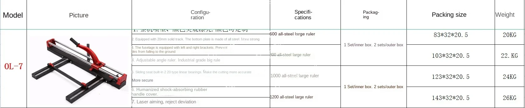 European Radium Aluminum Alloy Push Knife Manual Push-pull Knife Push-cut Floor Tile Tool Cutting Machine Light Double Track