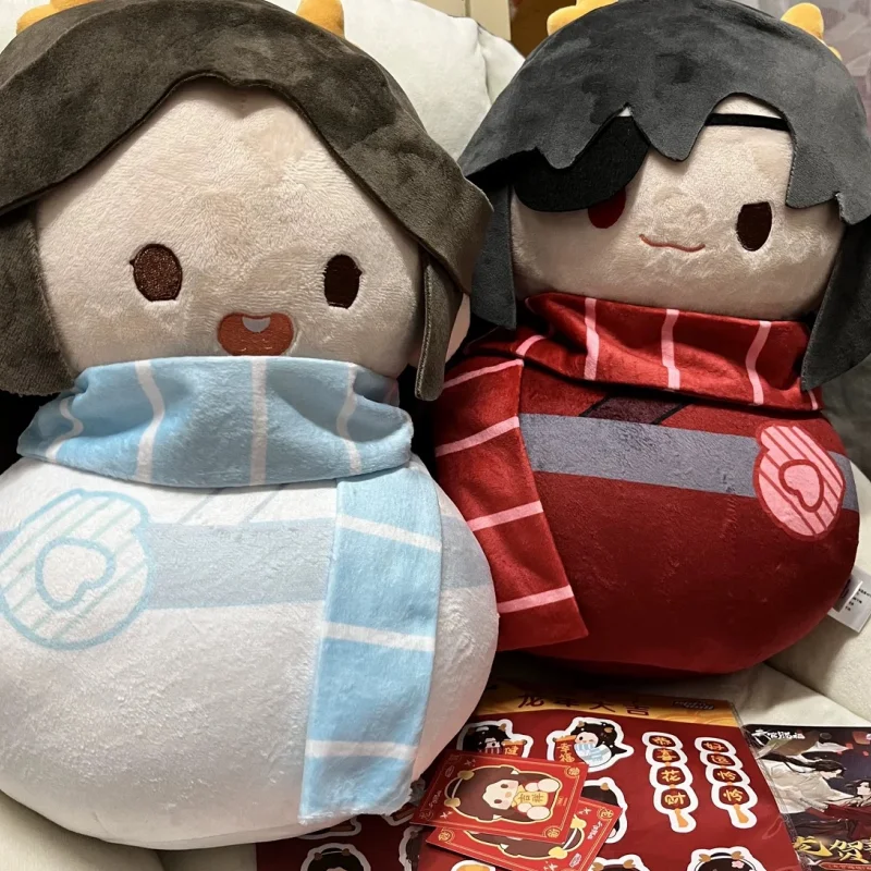 Heaven Officials Blessing Figures Xie Lian Hua Cheng Tumbler Plush Throw Pillow Longhe New Year Series Kawaii Girls Gifts Toys