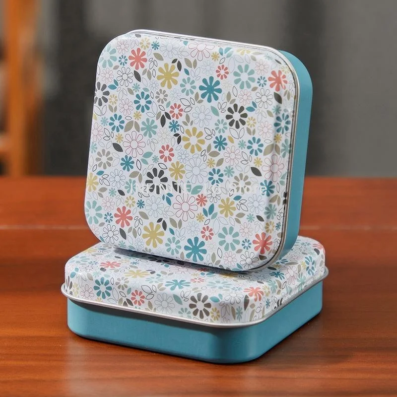 Square Flip Storage Box Portable Metal Tin Boxes For Packing Candy Pills Coin Mini Sealed Jars Jewelry Cases Home Organizer