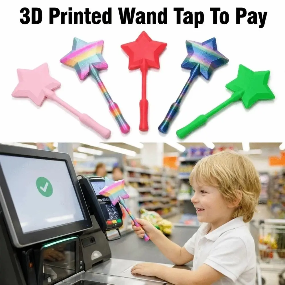 

Creative 3D Printed Wand Tap To Pay Portable Stretchable Star Magic Wand Holder Funny Lightweight Telescoping Credit Card Holder