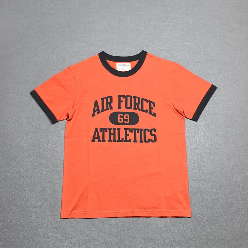 Summer American Retro 290g Short Sleeve O-neck Heavyweight Letter Printed T-shirt Men's Fashion 100% Cotton Washed Casual Tops