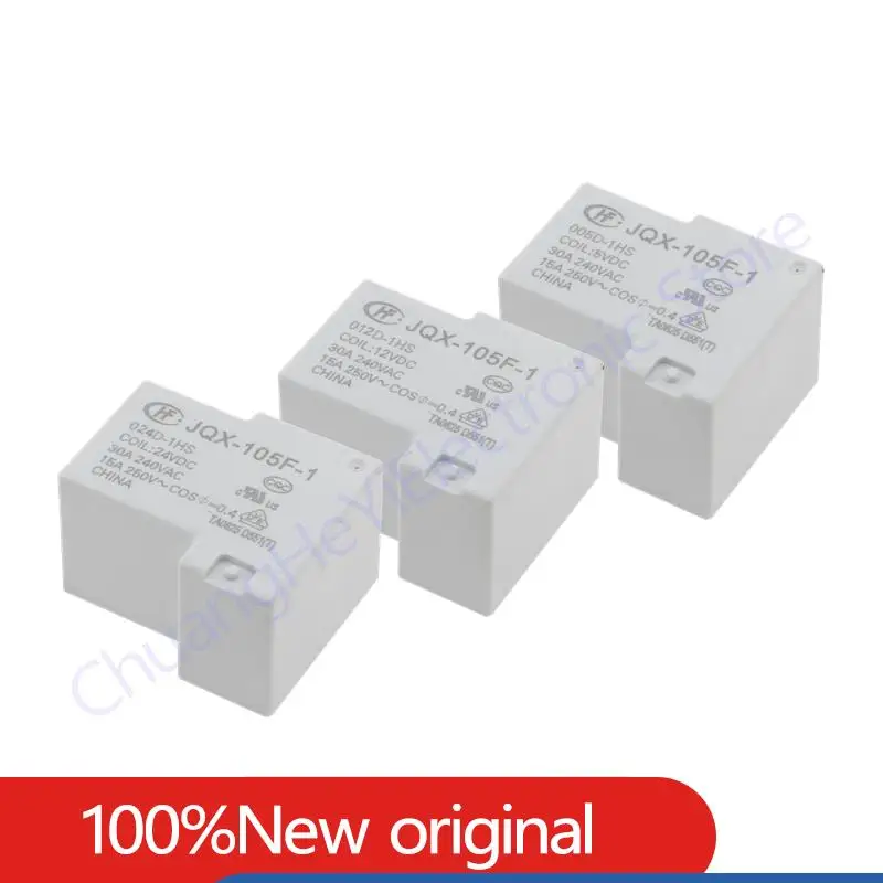 Relays JQX-HF105F-1-005D-1HS HF105F-1-012D-1HS HF105F-1-024D-1HS 30A 250VAC 4PIN 5V 12V 24VDC 220A