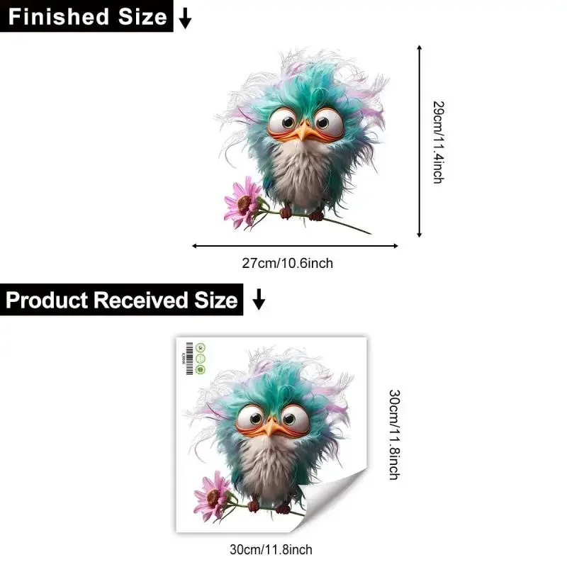 สติ๊กเกอร์ติดผนังห้องน้ำนกบ้าและตลกสติ๊กเกอร์ติดผนังตกแต่งตู้เย็นสติ๊กเกอร์รถผนังสดใสสำหรับบ้าน