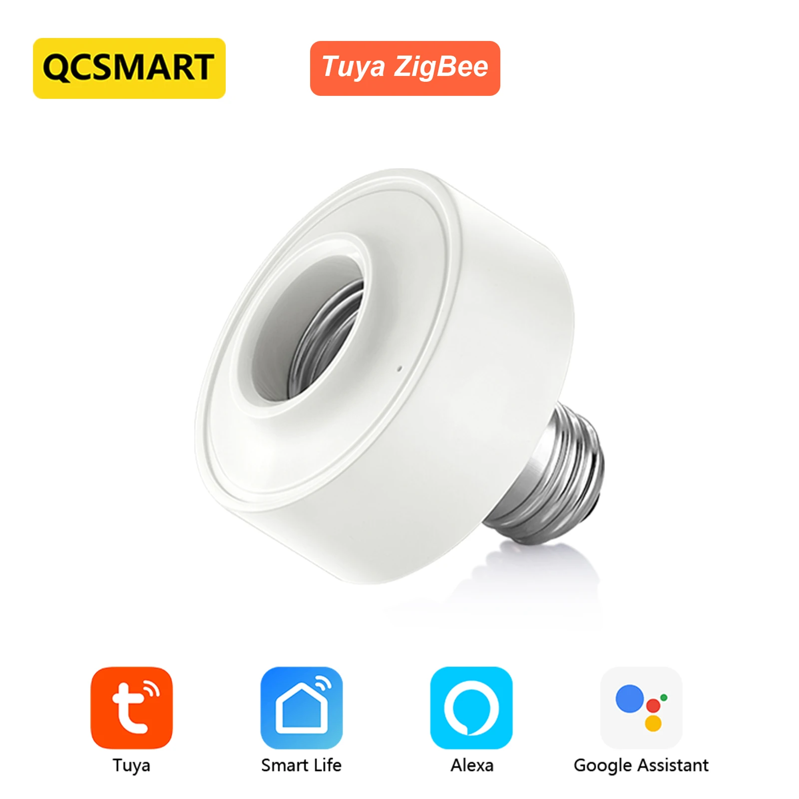 Tuya Smart Life ZigBee 3.0 Light Socket Lamp Holder E27Led Bulb Timer Switch Works with Alexa and Google Home Voice Control DIY