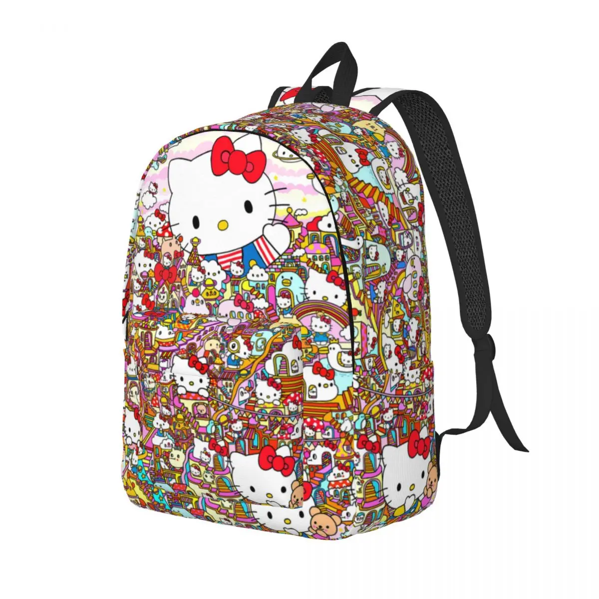 Classic Family Storage Bag Camping Zipper Closure Sanrio Hello Kitty Girl Boy Handbag For Gifts