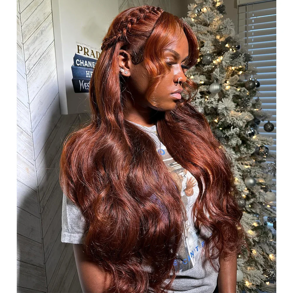 Linhua Body Wave 13x4 Transparent Lace Wigs Chocolate Brown Colored Remy 12A 13x6 Lace Frontal Wig Preplucked 4x4/5x5 Lace Wig