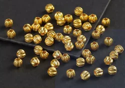 18k gold beads loose beads for bracelets diy gold charms gold pumpkim beads 3mm 5mm