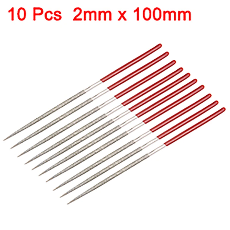 UXCELL 10Pcs Diamond Mini Needle File Set Ceramic Crafts DIY Wood Needle File Jewelry Polishing Carving Diamond File Hand Tools