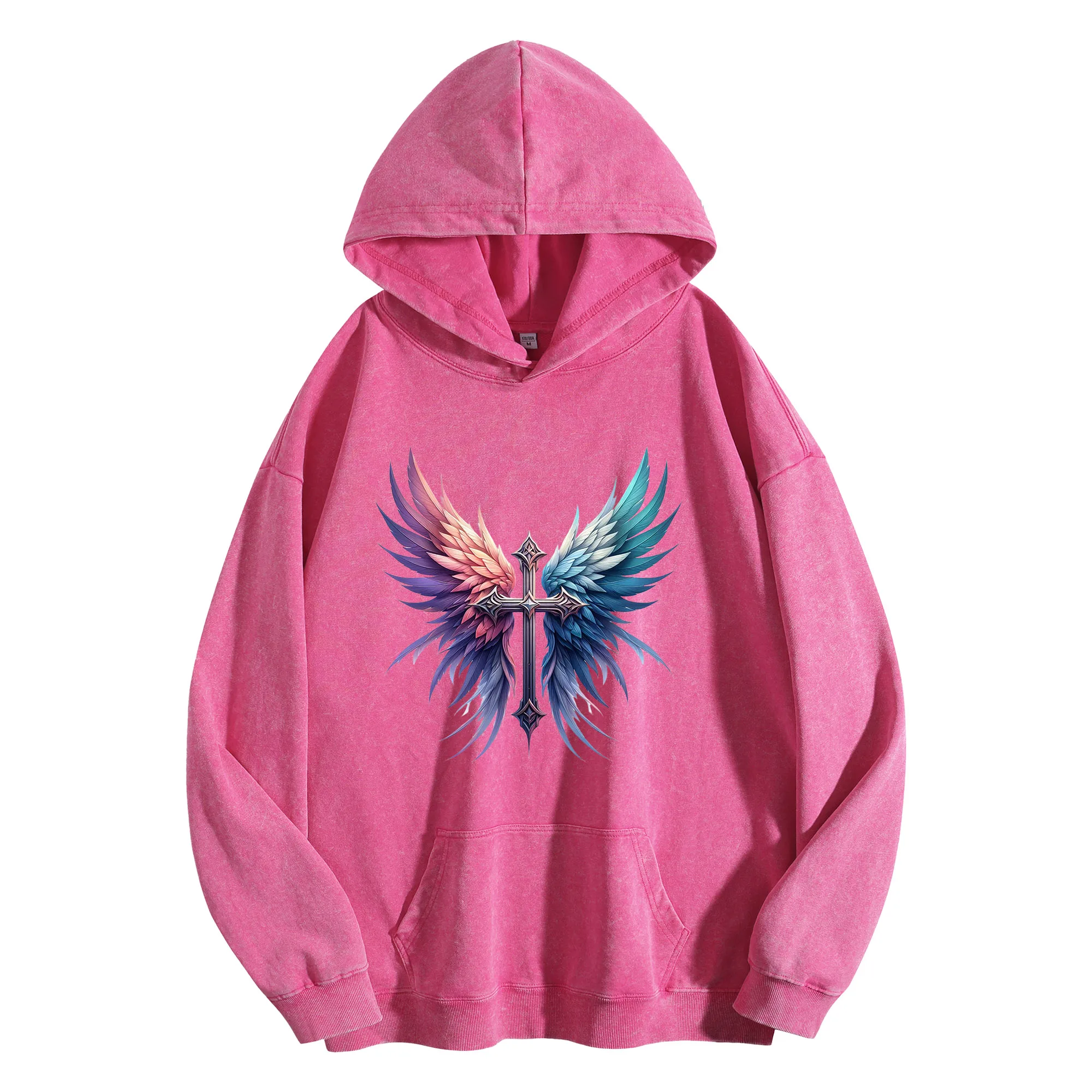 أجنحة العرافة 400G خمر غسلها هوديي للجنسين المتضخم الشارع الشهير البلوز الخريف/الشتاء عيد الميلاد السنة الجديدة الطبعة