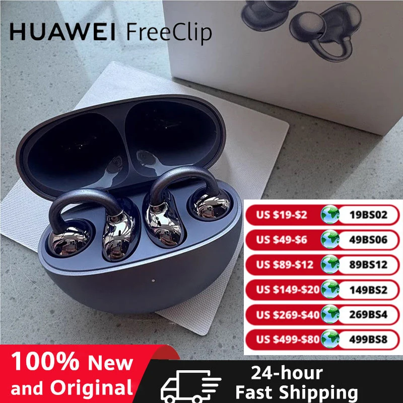 

New HUAWEI FreeClip Wireless Headphone Open Wireless Bluetooth Headset Comfortable And Stable Wear 36 Hours Long Battery