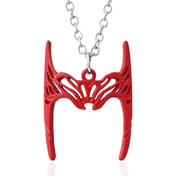 Scarlet Witch Movies Necklace Red Enamel Helmet Pendant Choker Cosplay Jewelry Accessories Red Witch Decoration Gift