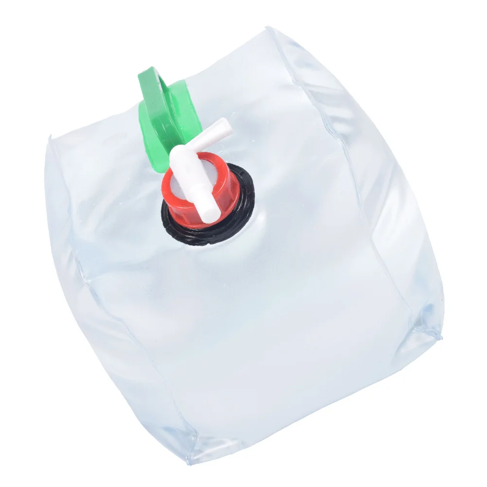 

Pvc Portable Water Bag Foldable Space Saving Camping Accessory Large Mouth Easy Carry Transparent Container