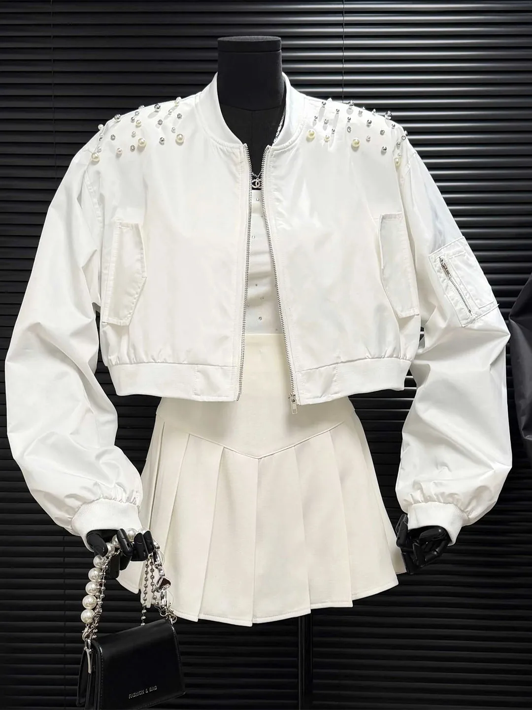 Elegant Heavy Work Beaded Diamond Fashionable Outerwear Women's Loose Jacket Spring Autumn Popular Style Commute Wind