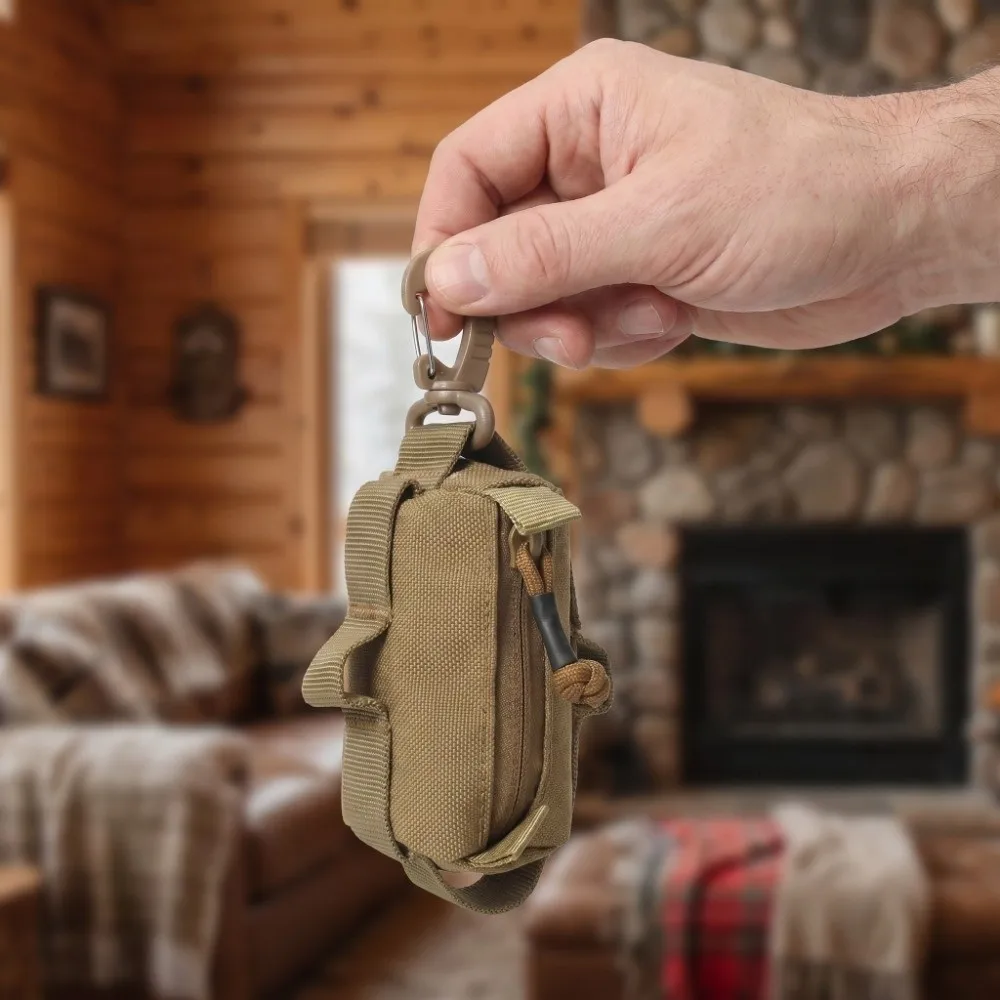 Small Men Sports Coin Purse Mountaineering Buckle Wear-Resistant Key Organizer Pouch Outdoor Hanging Pouch Card Holder Men Male