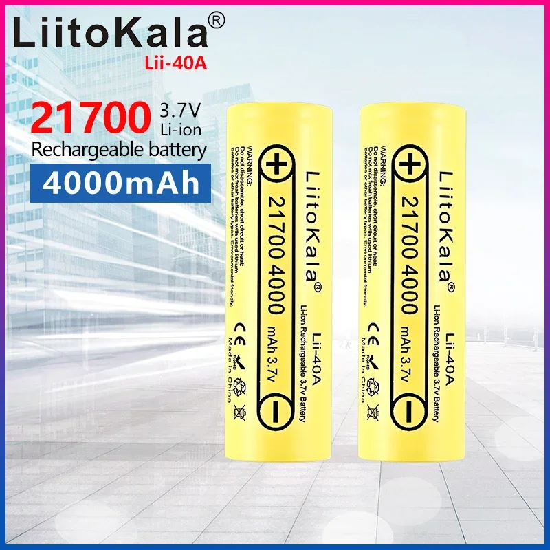 

1-20pcs LiitoKala Lii-40A 21700 4000mah Rechargeable Battery 3.7V 10C discharge High Power batteries High Drain Batteries