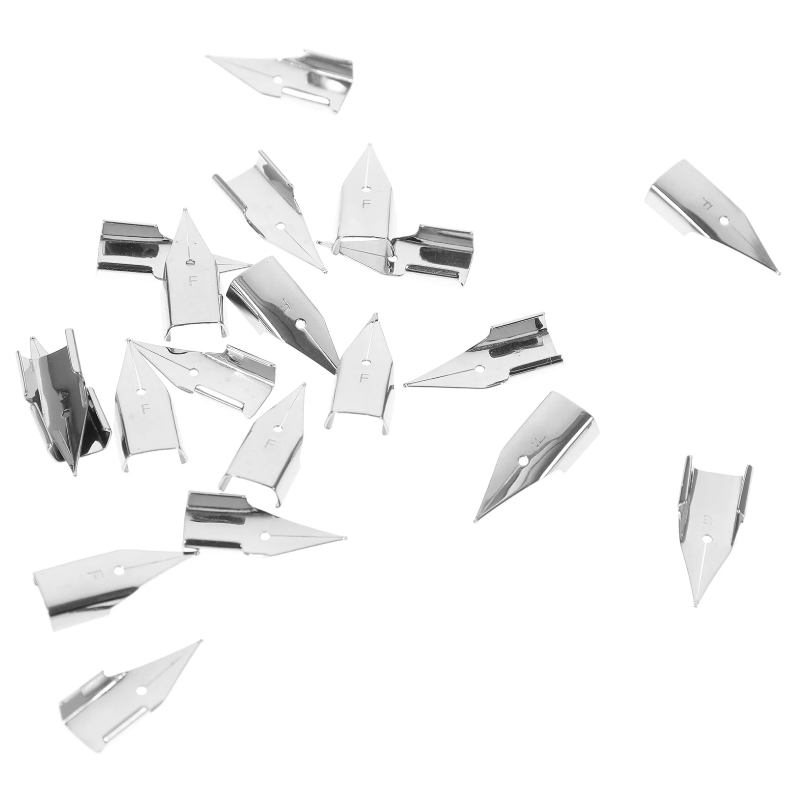 20 pezzi pennini per penna stilografica in acciaio set di pennini per calligrafia di ricambio per scrittura liscia disegno punte per penna stilografica per uso scolastico per ufficio