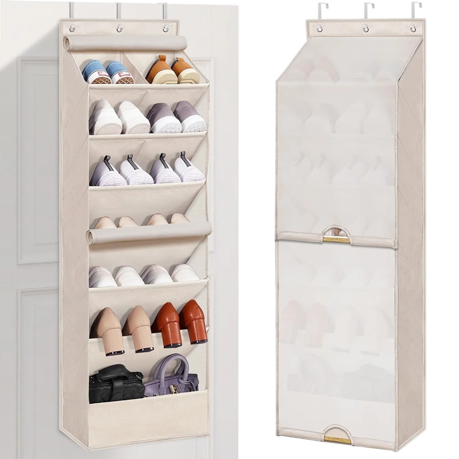 

New Wall-Mounted Shoe Storage Bag, Door-Back Storage Hanging Bag, Fully Dustproof Multi-Layer Miscellaneous Storage Bag