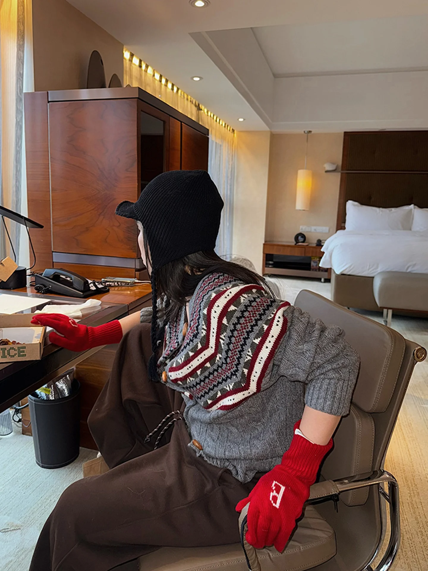 

Thi Woolen Island Sweater Cardigan Women's Warm Winter Faion ey Color Casual Loose Fit Long Sve Single Button Closure