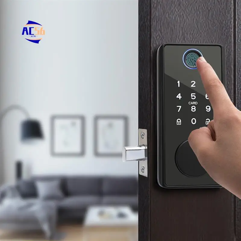 

AC56-Tuya App Remote Control Smart Door Lock Deadbolt With Keys Fingerprint Lock Electronics Digital House Electronic Lock
