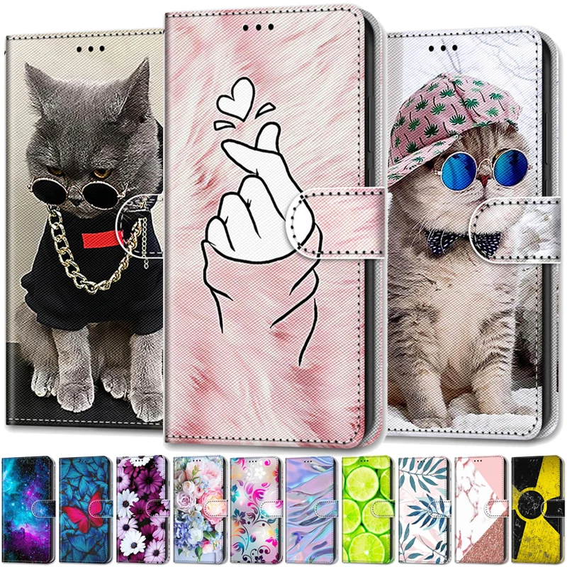 

Cute Funny Painted Flip Leather Case on For Xiaomi Poco M5s M5 M4 X4 Pro F4 GT PocoM5S PocoM4 5G C40 Wallet Animal Pattern Cover