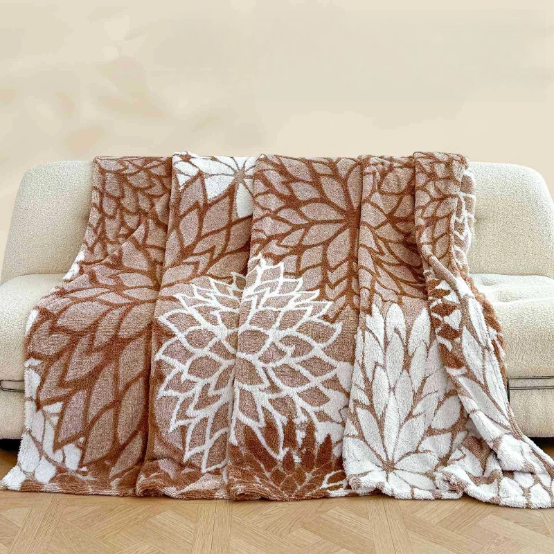 New Rustic Style Soft Plush Warm Winter Blanket Carving Thick Cozy Bedspreads and Coverlets for Bed Sofa Furry Throw Blanket