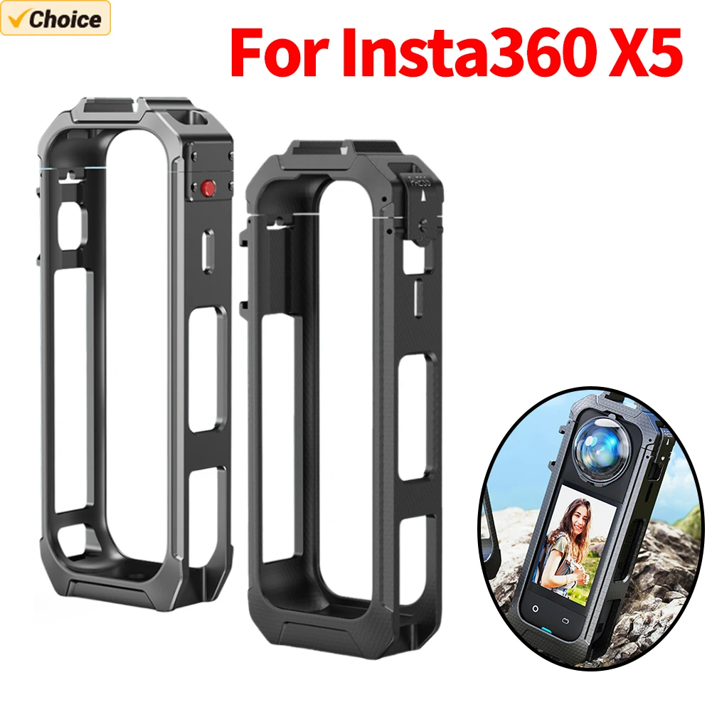 Jaula de marco de Metal/plástico para Insta360 X5, soporte de marco, carcasa protectora, soporte Compatible con accesorio Insta 360 X5