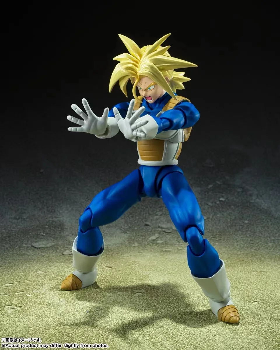 100% Original Bandai S.H. Figuarts SHF Super Saiyan Trunks Battle Clothes Dragon Ball Z Anime Action Collection Figures