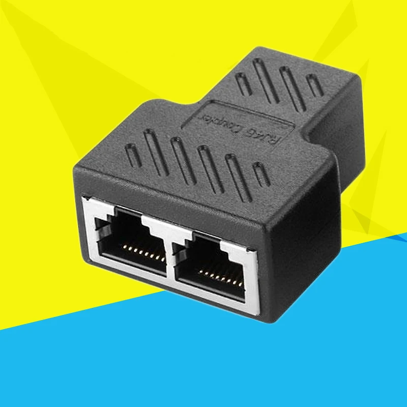 

1 To 2 Ways LAN Ethernet Network Cable RJ45 Female Splitter Connector Adapter For Laptop Docking Stations RJ45 Connector Adapter