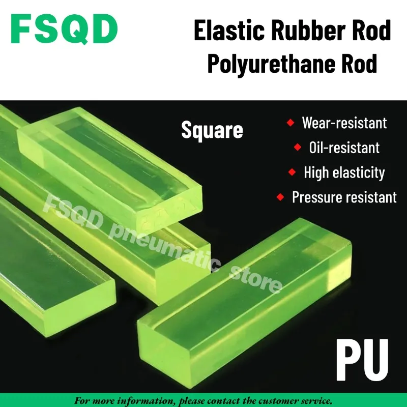 Square-Elastic Rubber Rod Polyurethane Rod PU Width 2/3/4/5/6/8/10/12/15/20/25/30/35/40/45/50x500mm 1000mm Length