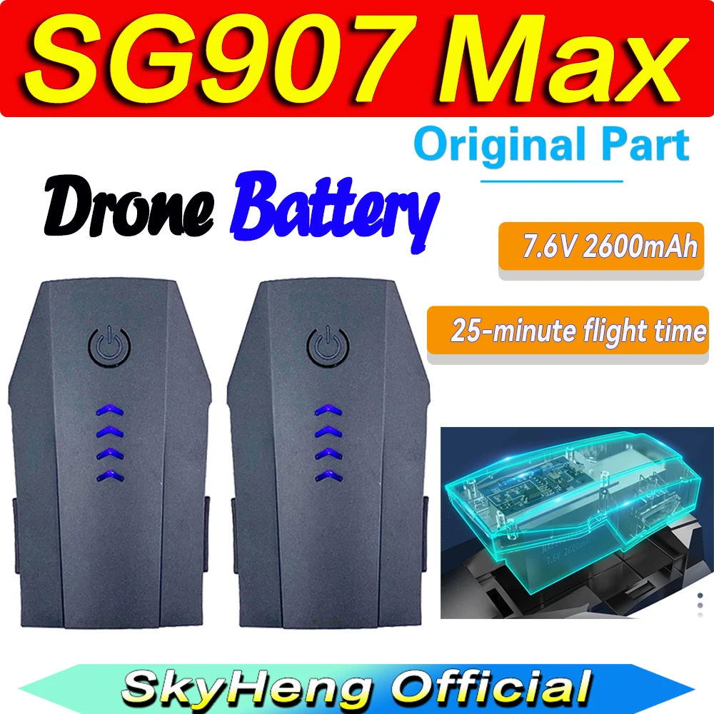 Original ZLL SG907Max 4K Professional Drone Battery 7.6V 2600mAh Battary 25mins Flight Time SG907Se Mini Dorn Accessories Part