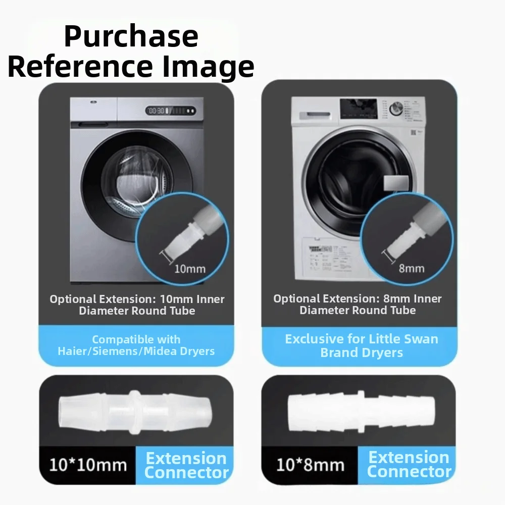 

Слив для сушильной машины 10 мм, несколько размеров с адаптером, замена удлинительного шланга для сушильной машины Midea, Haier, для сушилок Siemens