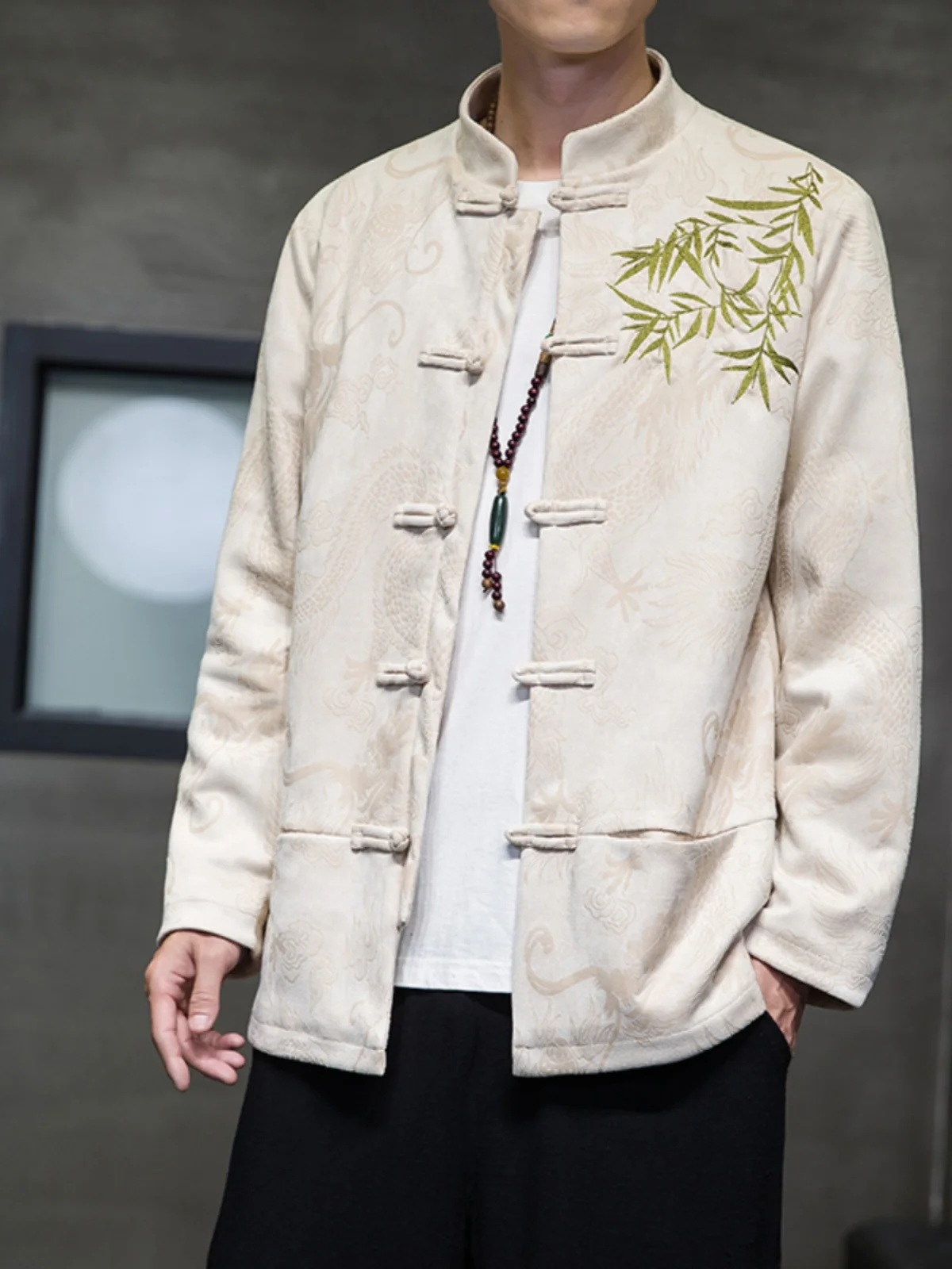 

Новая мужская куртка-жакет весна-осень 2025: ретро-стиль, китайский дизайн, с пуговицами, в стиле Ханьфу/Тан, повседневная дышащая верхняя одежда
