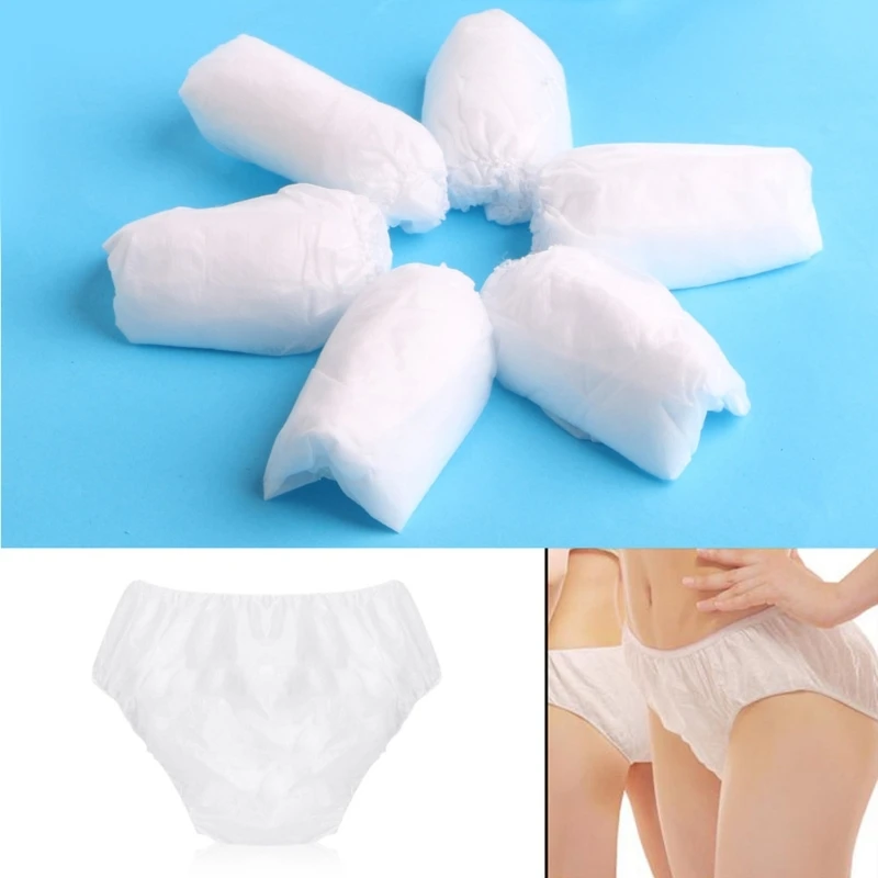 652F 6Pcs Disposable Non Woven Paper Brief Panties Underwear Ladies Women Wholesale