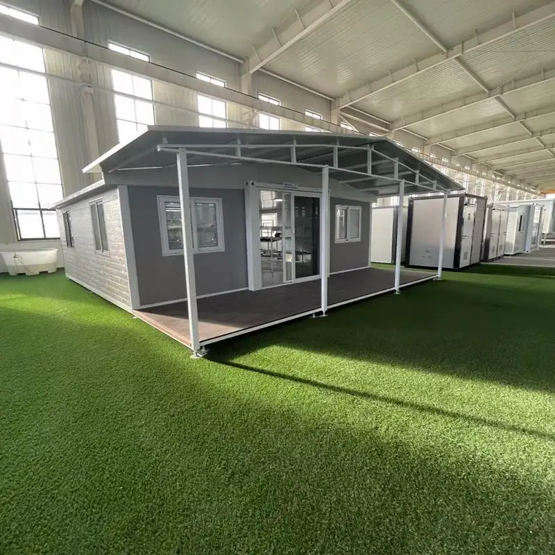 Luxury Two 2 3 Bedroom Foldable Folding Portable Double Wing Cabin Expandable Prefab Living Container House Homes for Hotel