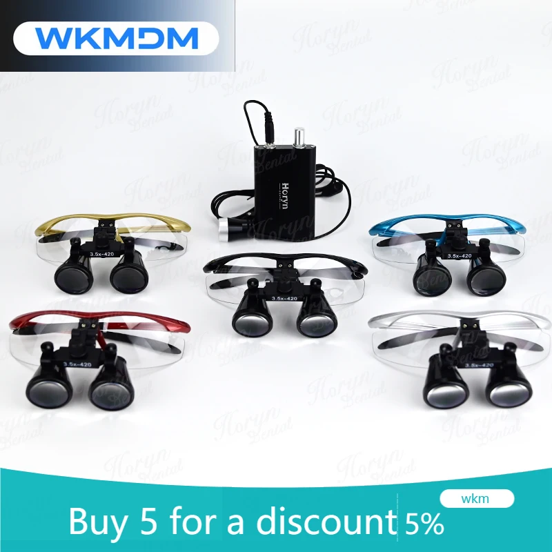 

Медицинский беспроводной светильник, увеличительный светодиодный фонарь, бинокулярные лупы 2,5x 3,5x