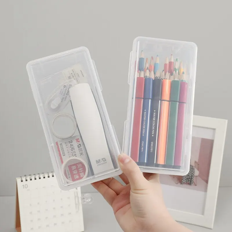 Large Capacity Transparent Stationery Case Pencil Storage Colour Pencil Storage Children\'s Crayon Painting Sketching Pencil Bag