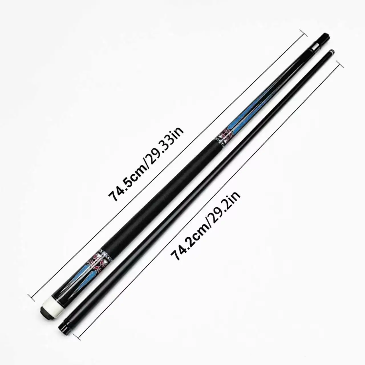 1/2 Split Billiard Pool Cue 58'' Glass Fiber Pool Cue 13mm Tip with Unique Pattern