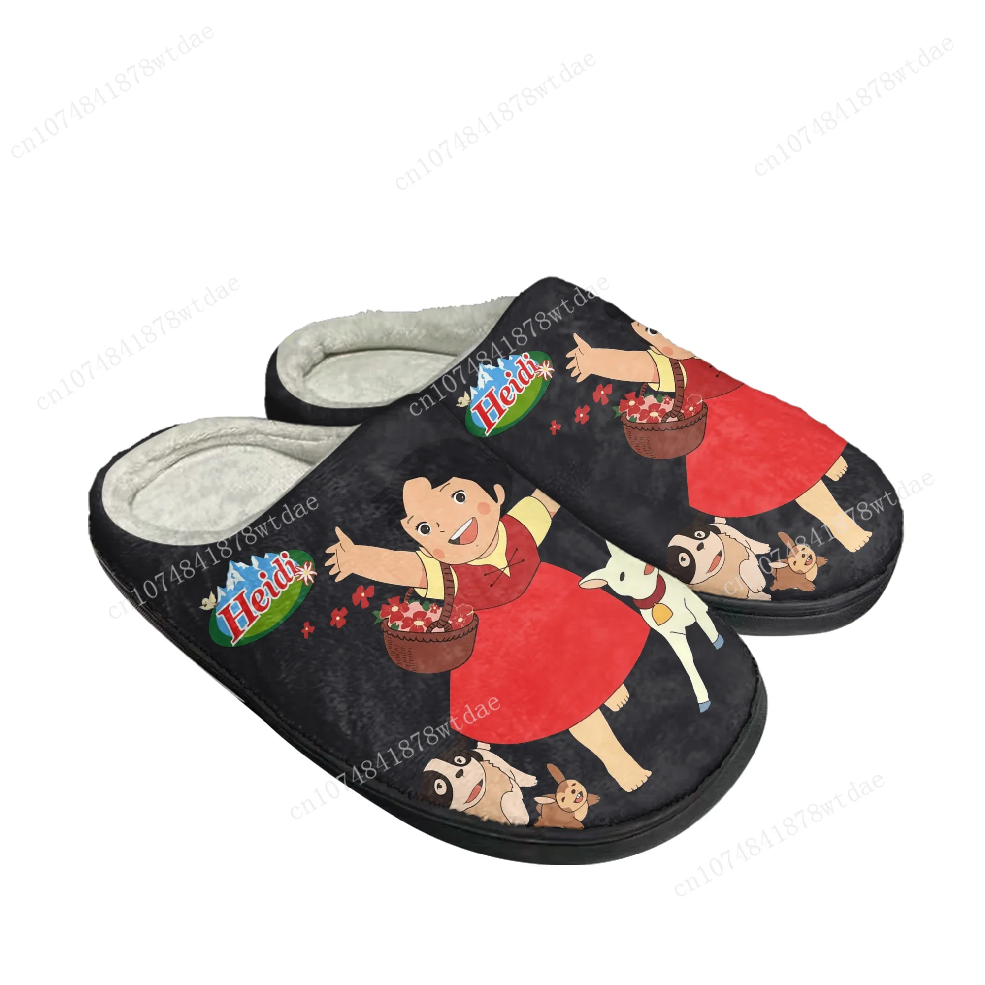 A Girl Of The Alps Home Cotton Slippers Men Women Heidi Plush Bedroom Casual Keep Warm Shoes Anime Custom Thermal Indoor Slipper