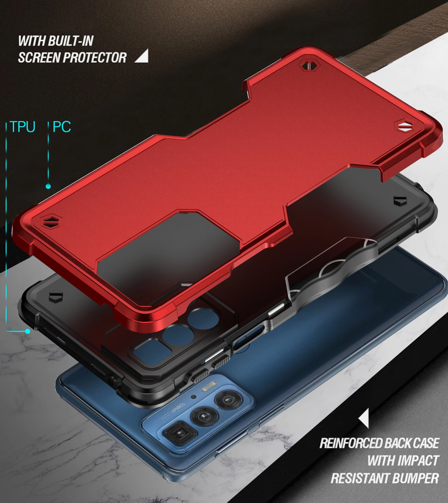 Military Flag Armor Shockproof Case For Motorola Moto Edge 20 Pro  Lite  Fusion  21 TPU Frame Hard Plastic Back Cover