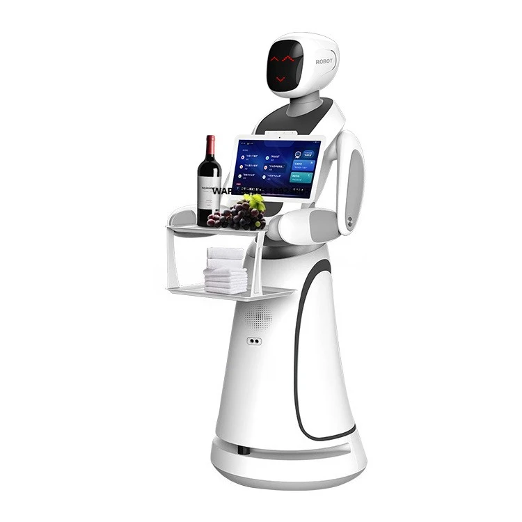 Robot Camarero Humanoide con IA Amy para Restaurante/Cafetería, Robot Automático para Caminar y Hablar, Robot de Entrega de Comida
