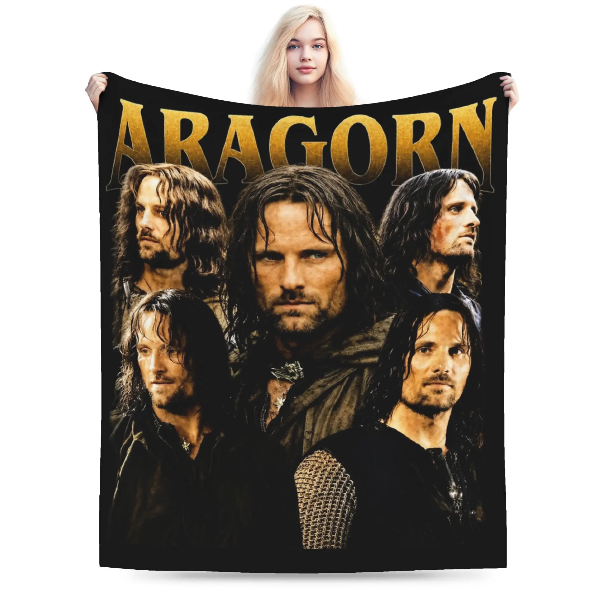 Lonely Penguin L-Lords Of The R-Rings Aragorn Blanket Flannel Print  Lightweight Throw Blanket for Bed Car Bedspreads