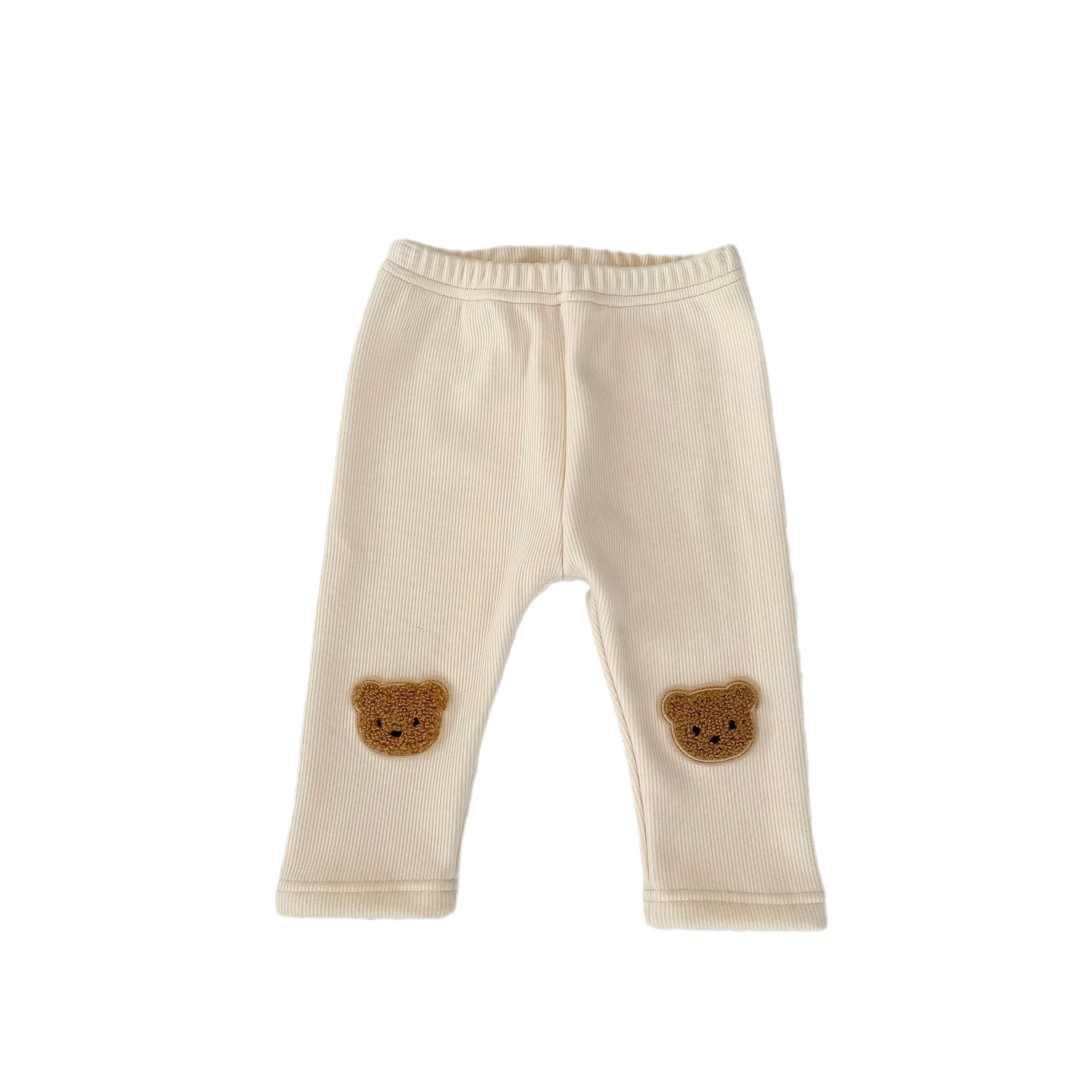 Leggings grossas de veludo do bebê, bonito urso PP calças infantis de lã, roupas quentes de criança, novo, inverno, 2022